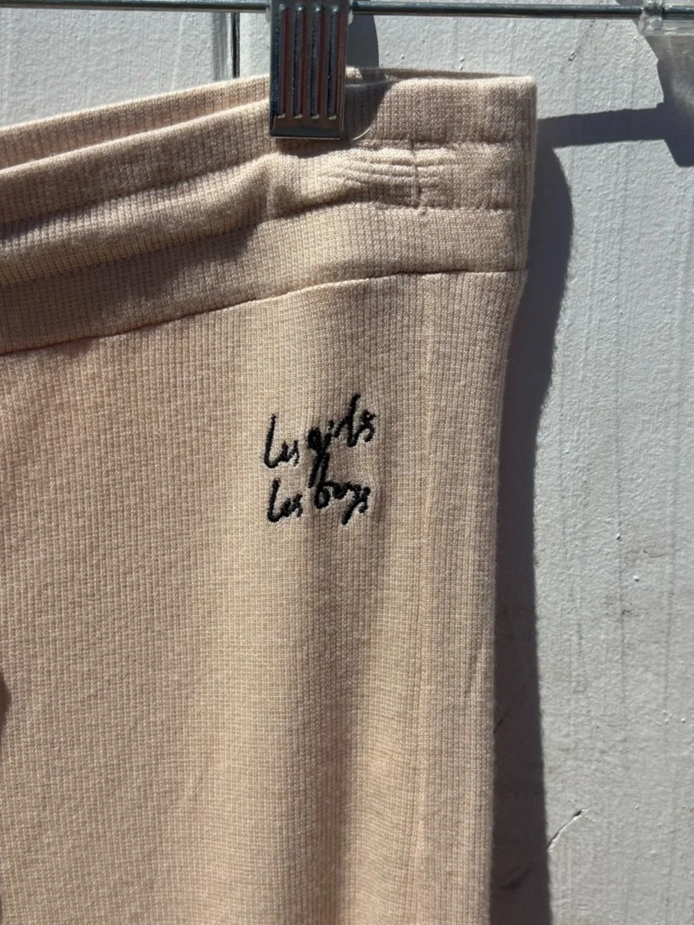 Les Girls Les Boys Fine Ribbed Pants Lounge Cream - Picture 4 of 10